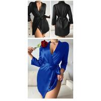 Pijamas de verano para mujer, estilo europeo y americano, delantal de gasa, albornoz sexy, vestido tejido a mano de seda helada. - details 4