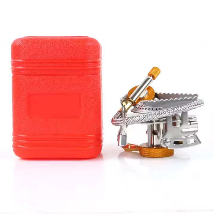 Camping Gas Stove, 3500W Portable Backpacking Stove with Piezo Ignition, Portable Burner, Camping Stove Adapter and Carrying Cas - 1