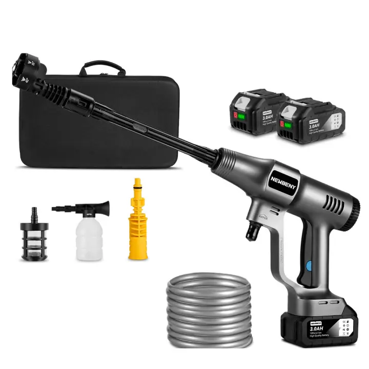 Limpiador Eléctrico de Alta Presión sin Escobillas NEWBENY 200Bar Herramienta de Limpieza de Coche y Jardín para Batería Makita 18V Velocidad No Carga 4100RPM - 1