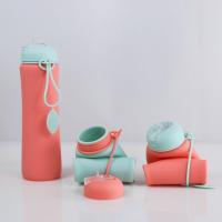 Botella de agua de silicona plegable a prueba de fugas, taza de agua plegable portátil reutilizable, tapa giratoria, tazas de agua plegables para viaje - details 16