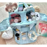 Bolsa de cosméticos esponjosa de doble apertura de gran capacidad, neceser portátil de viaje para mujer - details 3