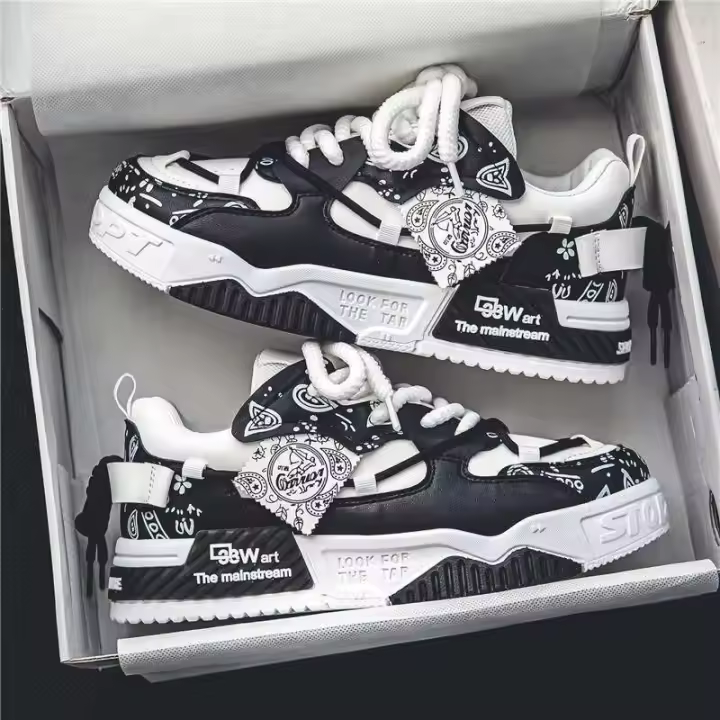 Zapatos de Skateboarding de moda deportiva para hombre, tabla de crecimiento de suela gruesa, nueva marca, 2024 - 1