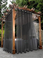 Cortina Transparente Impermeable Para Exteriores 1Pc/2Pcs Color Negro Blanco Gris Hecha De Poliéster 100% Translúcida - details 12