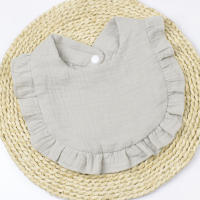 Babero de gasa para niños y niñas, algodón puro, color caramelo, cómodo babero para Saliva, toalla de Saliva de encaje de color sólido para bebé, productos para bebé - details 17