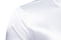 Camisa de vestir de satén de lujo para hombre, esmoquin liso de seda a la moda, informal, para boda, fiesta, graduación y oficina - details 33