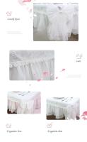 Mantel de jardín Ence de Corea del Sur, lazo rosa fresco, tela de decoración de boda rectangular europea de mesa, funda de silla personalizada - details 5