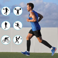 Mangas de compresión de pantorrilla altamente elásticas para hombres y mujeres, Mangas de soporte de pantorrilla para alivio de calambre de piernas, venas varicosas, correr, 1 par - details 1