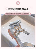 Nuevos zapatos plateados de cristal con suela blanda Baotou, zapatos de niña con diamantes de imitación, zapatos de rendimiento. - details 3