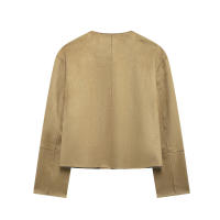 OUWU- 2025 Chaqueta De Ante Para Mujer, Cazadora Universitaria Para Mujer, Novedad En Abrigos Y Chaquetas, Chaqueta De Invierno De Manga Larga Para Mujer - details 3