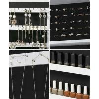 Joyas Espejo, Organizador Joyas Ahorrar Espacio, Superficie Blanca y Forro Negro JBC51W - details 6