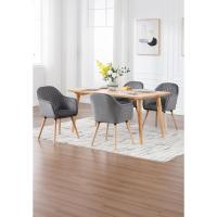 Silla de Comedor Estilo Vintage Juego de 1, Silla Cocina, Silla Nordica con Respaldo y Reposabrazos, Tela Pana, Estructura de Madera, Sillas para Tocador, Escritorio, Crema, EZS26cm-1 - details 100