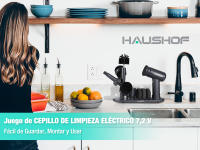 HAUSHOF Juego de Cepillo de Limpieza Eléctrico de 7,2 V, Cepillo Limpieza Hogar Recargable, con 7 Cabezales de Cepillo, 1 Afilador y Base, IPX6 Imperable, para Cocina, Ventana, Fregadero, etc. - details 2