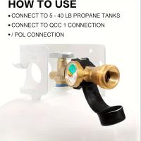 Adaptador de Botella de Gas Propano con Medidor Conector Tipo 1 para Tanques de 5 a 40 lbs - details 0