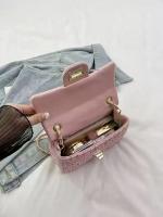 Bolso Cruzado de Tweed para Mujer Correa Ajustable Patrón a Cuadros Cierre de Cremallera Duradero - details 3