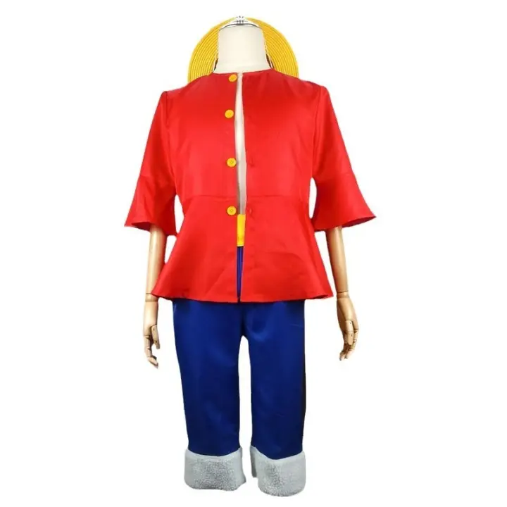 Juego de 4 piezas de disfraz de anime de Halloween de Luffy para niños y adultos - 1
