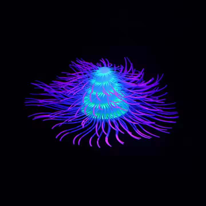 Acuario de silicona para paisajismo, plantas acuáticas artificiales coloridas con efecto fluorescente, árbol de Navidad suave, Coral, mesa - 1