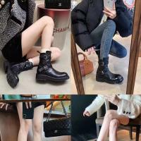 Tobillo con cremallera de color sólido con punta redonda y doble hebilla para mujer, botas de moto de cuero con parte superior - details 1