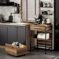 Carrito de Servicio Camarera con Ruedas Multiusos Mueble para microondas con 3 Cajones y 3 Estantes 53 x 37 x 89 cm ES - details 11
