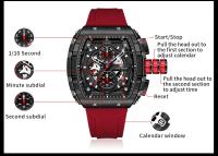 Reloj deportivo de lujo para hombre, reloj de pulsera analógico automático luminoso resistente al agua con cristal curvo de barril para exteriores y negocios - details 8
