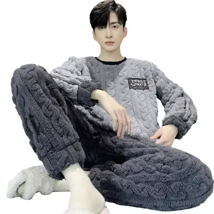 Conjunto de pijama de invierno de terciopelo coral cálido Thi el Pajamas - 1