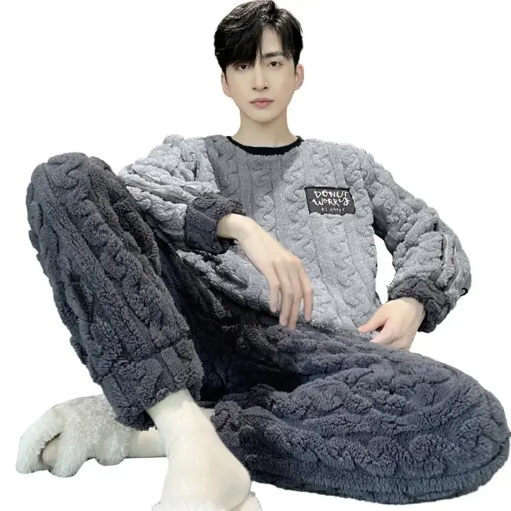Conjunto de pijama de invierno de terciopelo coral cálido Thi el Pajamas - 1