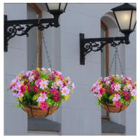 Cesta Colgante de Flores Artificiales Primaverales Adorna con Lazos y Guirnaldas - details 2