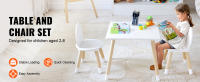 SucceBuy Juego de mesa y 2 sillas para niños, juego de mesa y sillas para niños pequeños, mesa multiactividad para niños para arte, manualidades, lectura - details 0