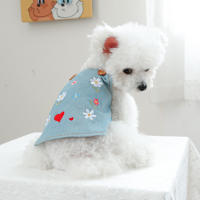 Ropa De Mascota 1PC Primavera Otoño Falda De Denim Con Flores Y Suspensión Para Perros De Tamaño Pequeño Y Medio - details 9