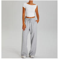 Pantalones deportivos ligeros, sueltos, informales, de pierna ancha para mujer, deportes al aire libre, con cordón elástico - details 22