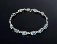 -pulsera de plata de ley 925 para mujer, brazalete exquisito de plata de zafiro, regalo de joyería - details 6