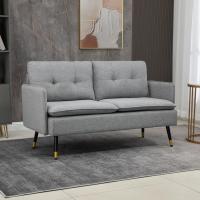 Sofá Moderno de 2 Plazas Sofá de Sala con Tapiz de Poliéster, 4 Almohadillas y Patas de Acero - details 1