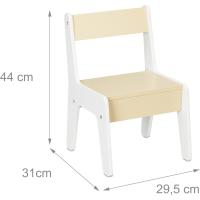 Mesa y Sillas Infantiles Juego de Mesa y Sillas de Fibra Blanco/Beige Almacenamiento - details 4