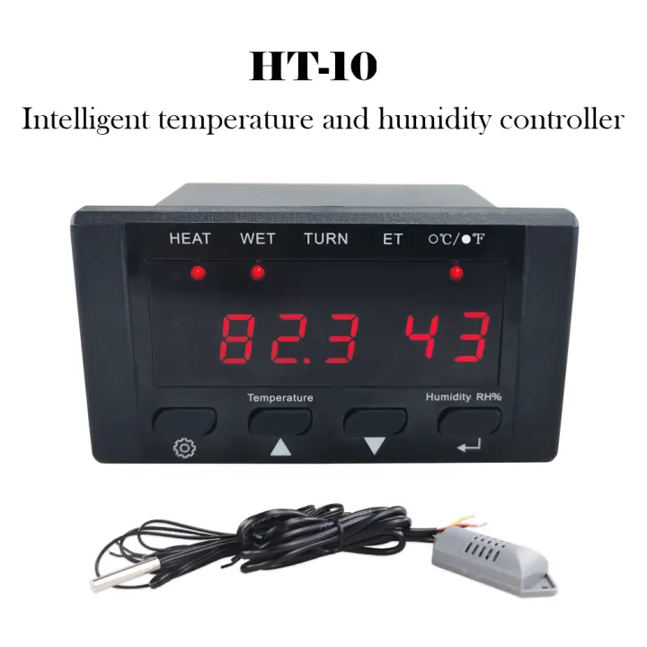 Termostato de incubadora de HT-10, controlador de temperatura inteligente automático, 110-220V, controlador de humedad y temperatura para microordenador - 1