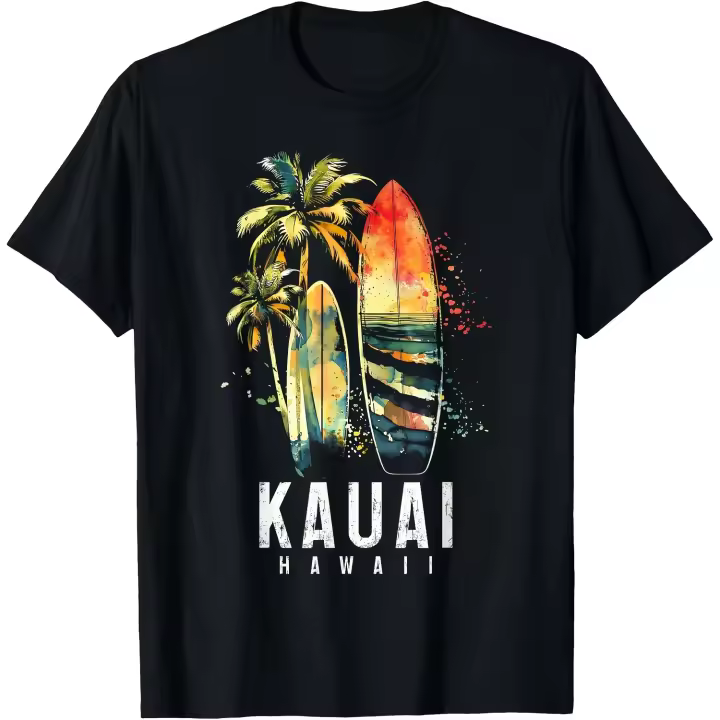 Kauai Hawaii Surf Hawaiian Vintage Surfing Surfer camiseta para hombre - 1
