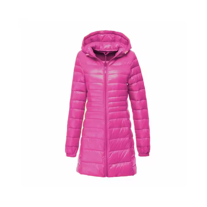 Chaqueta de plumón ultraligera para mujer, abrigo largo con capucha, talla grande 7XL 8XL, para invierno - 1