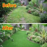 Simula césped artificial verde, alfombra antideslizante de ocio, decoración de jardín y patio. - details 1