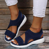 Sandalias Romanas de Verano para Mujer, Plataforma con Cuña, Rosa/Azul/Negro - details 10