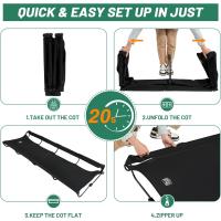 Cama Plegable Compacta Acampada Cama de Camping Jardin Portátil Ultraligera Fuerte Resistente, Capacidad de 120kg - details 18