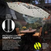 Parasol Excentrico de Sombrilla con 32 Luces LED Solar Giratorio 360º, Protección UV - details 3