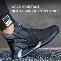 Zapatos de seguridad para hombre, zapatillas de trabajo a prueba de pinchazos, zapatos de trabajo ligeros, botas de seguridad antigolpes con punta de acero, zapatos indestructibles - details 7