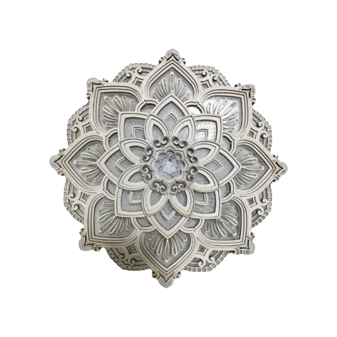 Luz Nocturna Mandala LED Ramo de Madera Tallado Arte de Pared Elegante para Decoración del Hogar - 1