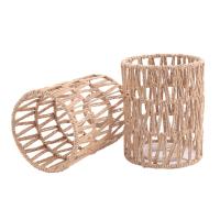 Paquete de 2 pantallas de lámpara de ratán, repuesto de pantallas de lámpara tejidas a mano de 5,9 x 5 pulgadas para lámparas de pie, luz colgante - details 1