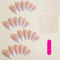Uñas Falsas Francesas Ligeras Rosa con Brillo Uñas Suaves y Sin Peligro para Amantes de Manicura y Bloggers de Belleza - details 5