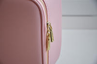 Bolsa de maquillaje con espejo grande con compartimentos para mujer, estuche de cosméticos de viaje de cuero PU impermeable, nuevo - details 12