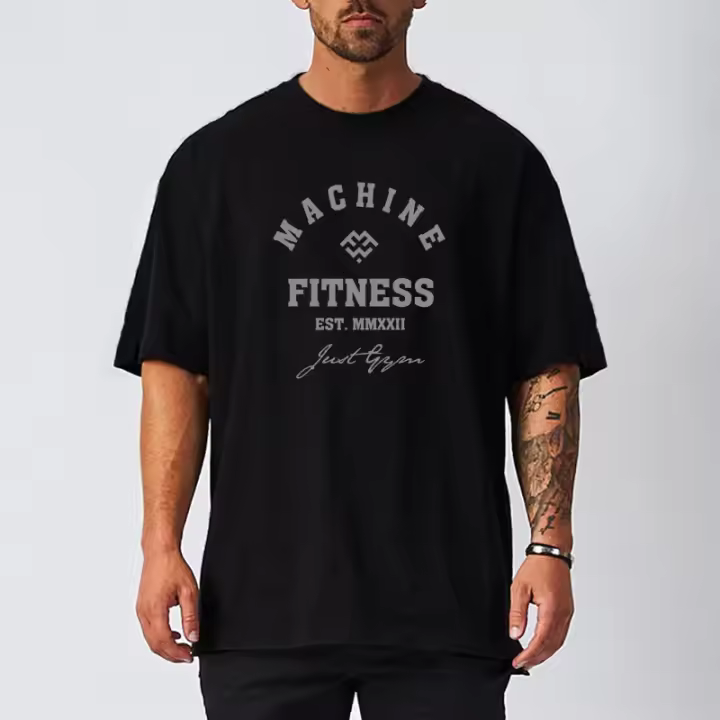 Muscleguys Oversized Half Sleeve T shirt Mens Loose Gym Clothing Mesh Bodybuilding Fitness T-shirt Street Hip Hop Sports Tee Top - 1