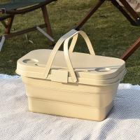 Caja de almacenamiento plegable de plástico para exteriores, mesa de Camping, cesta de Picnic impermeable de gran capacidad con tapa abatible, cesta para artículos diversos, barbacoa - details 20