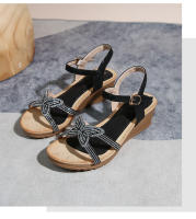 Nuevas sandalias de moda con diamantes de imitación, versión coreana, plataforma y tacón de cuña para mujer - details 49