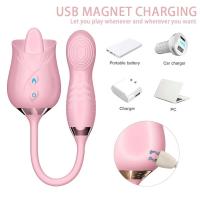 Vibrador Llicking Estimulador de Clítoro y Dildo de Penetración 2 en 1 Juguete para Mujeres Adultas - details 4