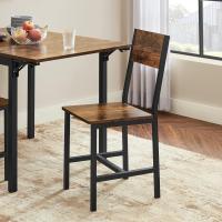Sillas de Comedor, Juego de 4, Marco de Acero, Estilo Industrial, para Comedor, Salón, Cocina, Marrón Rústico y Negro - details 20