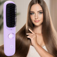 Plancha de pelo portátil, plancha de pelo inalámbrica, pantalla Digital, peine alisador de pelo, 3 temperaturas ajustables para viajes en casa - details 1